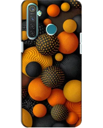 Чохол для Realme 5 Pro з картинкою «Об'ємні помаранчеві сфери»