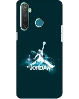 Чехол для Realme 5 с картинкой «Jordan Blue Fire»