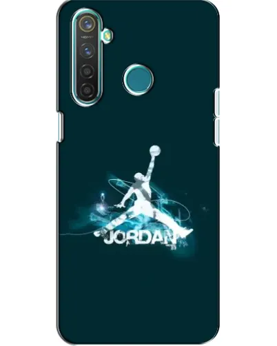 Чехол для Realme 5 с картинкой «Jordan Blue Fire»