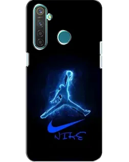 Чехол для Realme 5 с картинкой «Jordan Neon Blue»