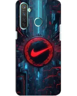 Чехол для Realme 5 с картинкой «Техногенный стиль Nike»