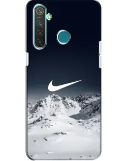Чехол для Realme 5 с картинкой «Nike — зимние горы»