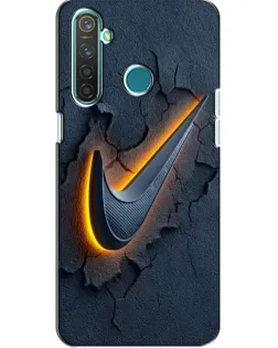 Чехол для Realme 5 с картинкой «Объемный логотип Найк»
