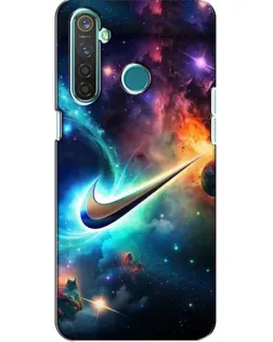 Чехол для Realme 5 с картинкой «Космический Nike Swoosh»