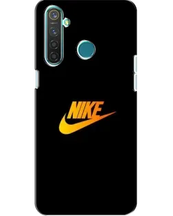 Чехол для Realme 5 с картинкой «Золотой логотип Nike»