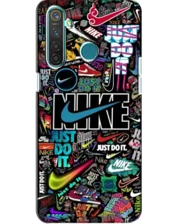 Чехол для Realme 5 с картинкой «Яркий коллаж Nike»