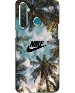 Чехол для Realme 5 с картинкой «Тропический принт Nike»
