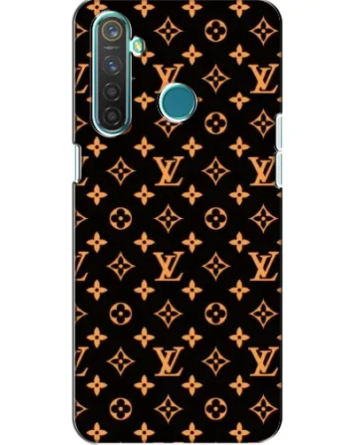 Чехол для Realme 5 с картинкой «Золотая монограмма LV»