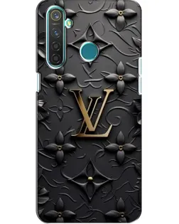 Чехол для Realme 5 с картинкой «Кожаная текстура LV»