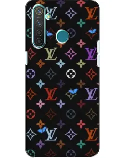 Чехол для Realme 5 с картинкой «Цветная монограмма LV»