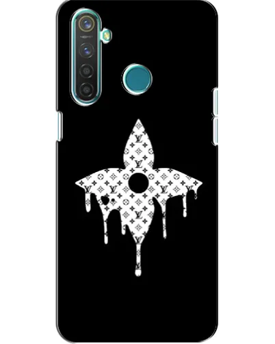 Чехол для Realme 5 с картинкой «Цветочная монограмма»