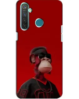 Чехол для Realme 5 с картинкой «Bored Ape в красном»