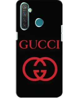 Чехол для Realme 5 с картинкой «Gucci — красный логотип»