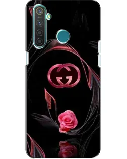 Чехол для Realme 5 с картинкой «Gucci — неоновая роза»