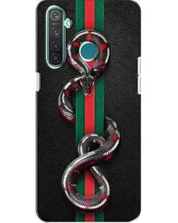 Чехол для Realme 5 с картинкой «Gucci — змея на полосе»