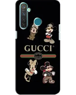Чехол для Realme 5 с картинкой «Gucci — герои Disney и монограмма»