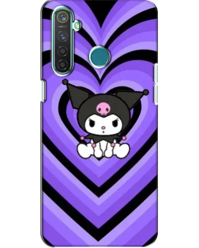 Чехол для Realme 5 с картинкой «Kuromi и фиолетовые сердца»