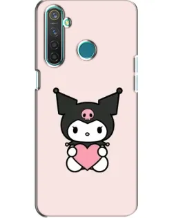 Чехол для Realme 5 с картинкой «Kuromi и сердце»