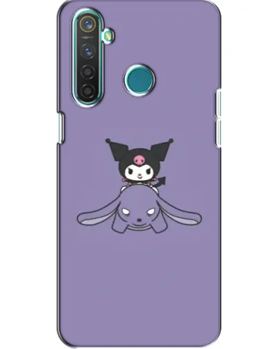 Чехол для Realme 5 с картинкой «Kuromi на лиловом фоне»