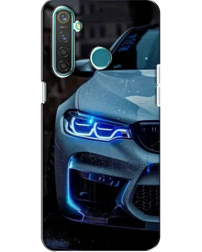 Чехол для Realme 5 с картинкой «Взгляд BMW с синими фарами»