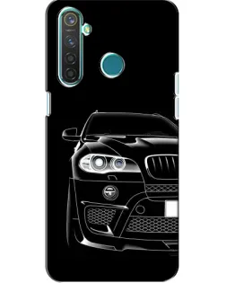Чехол для Realme 5 с картинкой «Темный силуэт BMW»