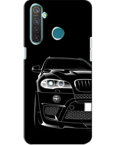 Чехол для Realme 5 с картинкой «Темный силуэт BMW»