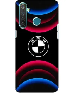 Чехол для Realme 5 с картинкой «Логотип BMW и неоновые дуги»