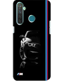 Чехол для Realme 5 с картинкой «Силуэт BMW в темноте»