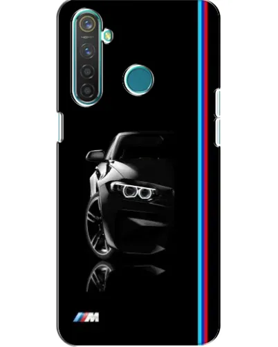 Чехол для Realme 5 с картинкой «Силуэт BMW в темноте»