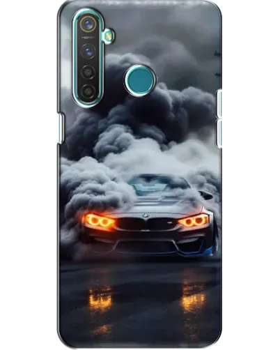Чехол для Realme 5 с картинкой «BMW в дыму»