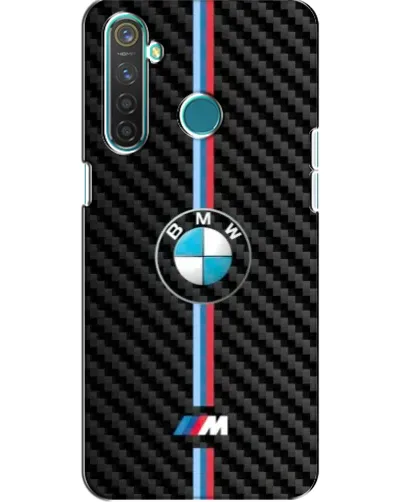 Чехол для Realme 5 с картинкой «Эмблема BMW и карбон»