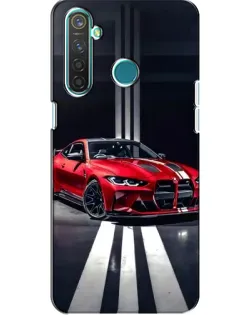 Чехол для Realme 5 с картинкой «Красная BMW на дороге»