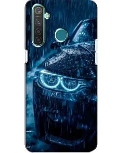 Чехол для Realme 5 с картинкой «BMW под дождем»