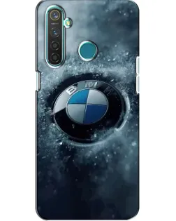 Чехол для Realme 5 с картинкой «Логотип BMW — лед»
