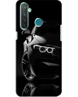 Чехол для Realme 5 с картинкой «Черная BMW — профиль»