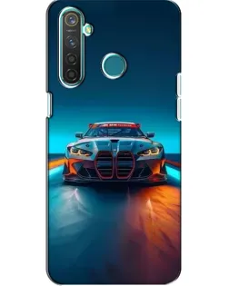 Чехол для Realme 5 с картинкой «BMW — огни неона»