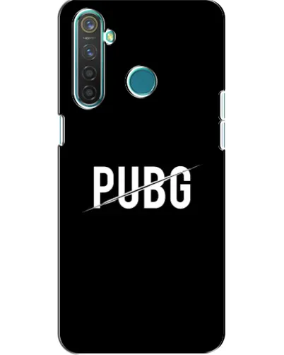 Чехол для Realme 5 с картинкой «PUBG — белый логотип»