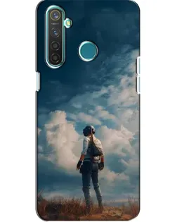 Чехол для Realme 5 с картинкой «Герой PUBG на скале»
