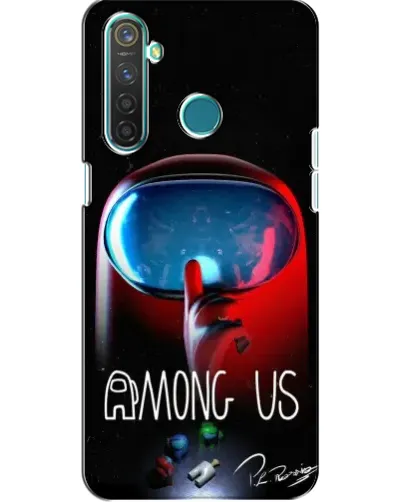 Чехол для Realme 5 с картинкой «Красный импостер — макро»