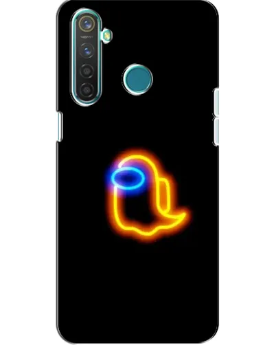 Чехол для Realme 5 с картинкой «Among Us неоновое сияние»