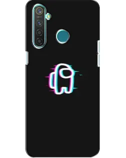 Чехол для Realme 5 с картинкой «Among Us неон»