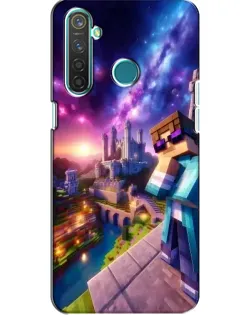 Чехол для Realme 5 с картинкой «Стив и космос» Чехол для Realme 5 с картинкой «Стив и космос»