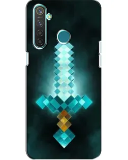 Чехол для Realme 5 с картинкой «Алмазный меч неон»