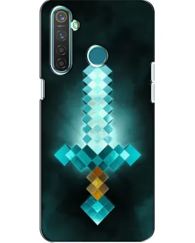 Чехол для Realme 5 с картинкой «Алмазный меч неон»