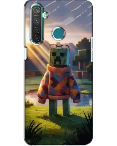 Чехол для Realme 5 с картинкой «Крипер в свитере»