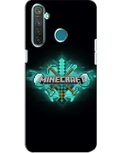 Чехол для Realme 5 с картинкой «Minecraft Diamond лого»