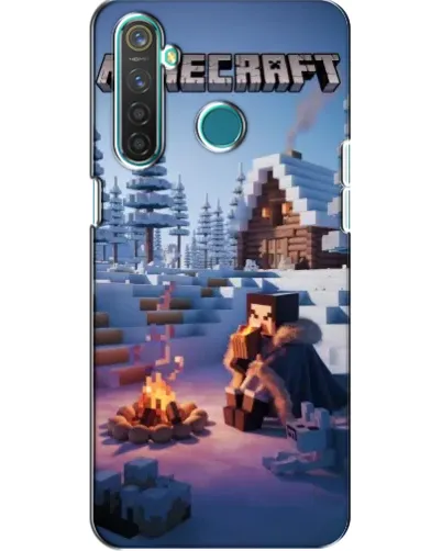 Чехол для Realme 5 с картинкой «Зимний Minecraft»