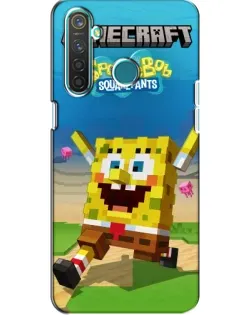 Чехол для Realme 5 с картинкой «Губка Боб Minecraft»
