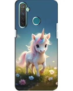 Чехол для Realme 5 с картинкой «Единорог на поляне»