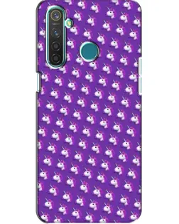 Чехол для Realme 5 с картинкой «Единороги на фиолетовом»